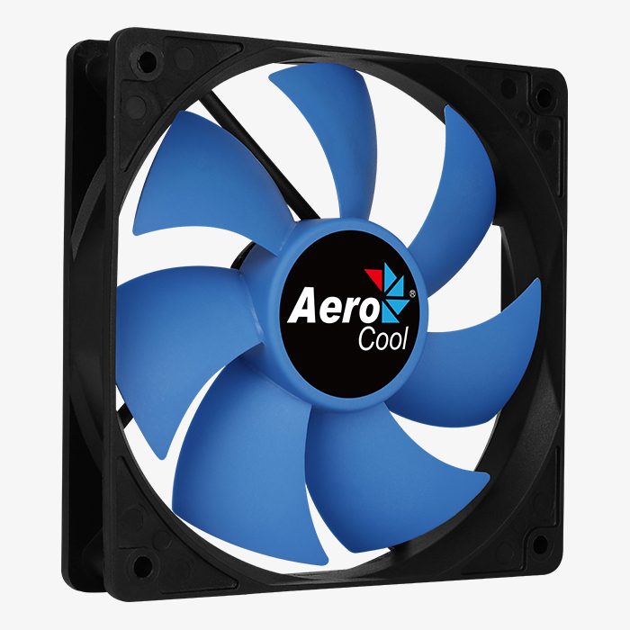 Вентилятор AeroCool Force 12, 120 мм, 1000rpm, 23.7 дБ, 3pin+Molex, 1шт (Force 12 Blue) - фото 1
