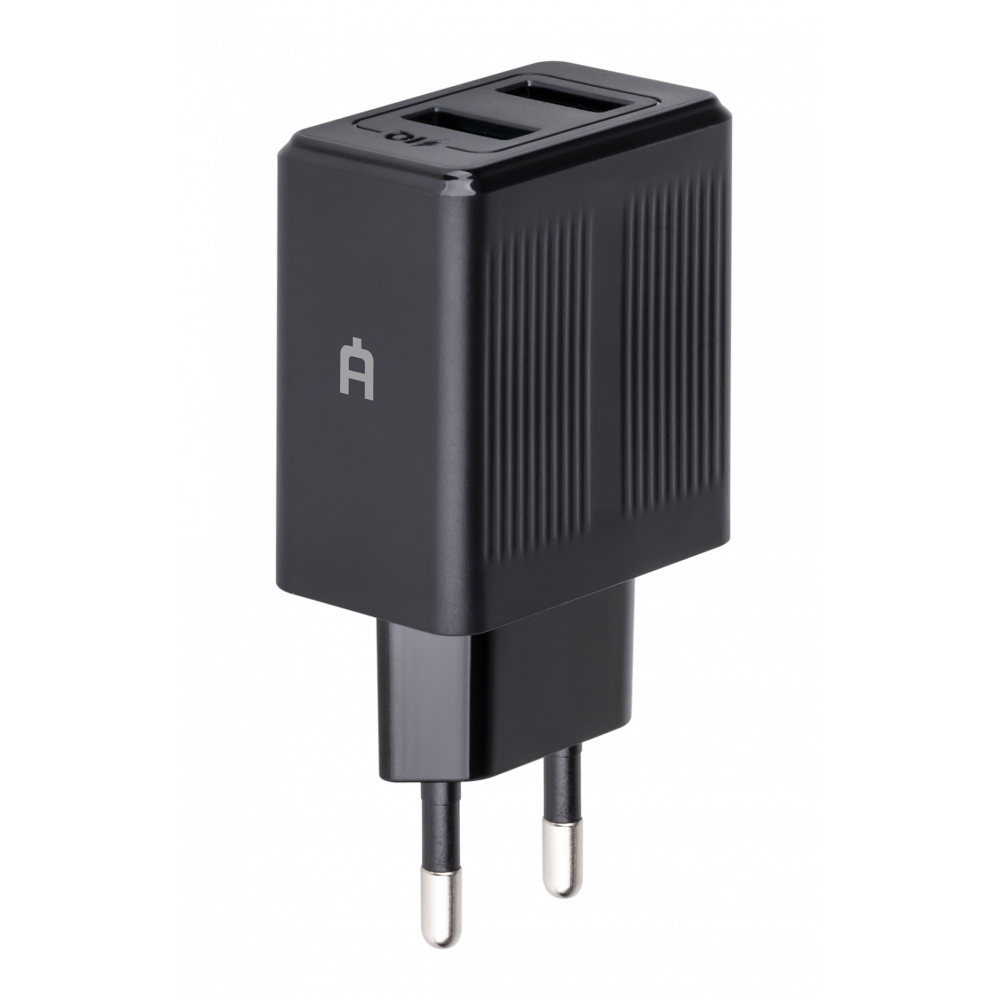 Сетевое зарядное устройство Alteracs AA12 12Вт, 2xUSB, 2.4A, черный (AA12 Black)