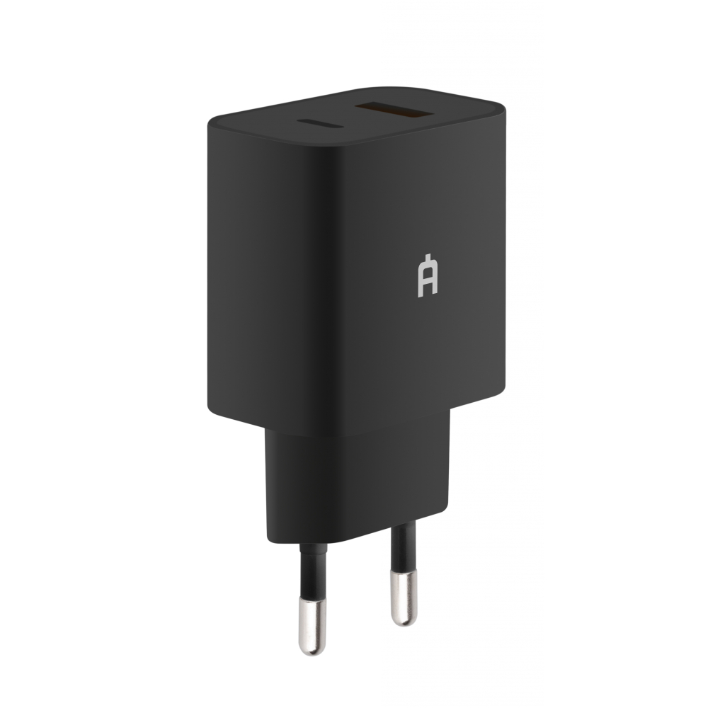 Сетевое зарядное устройство Alteracs AC18F 18Вт, USB, USB type-C, Quick Charge, PD, 3A, черный (AC18F Black)