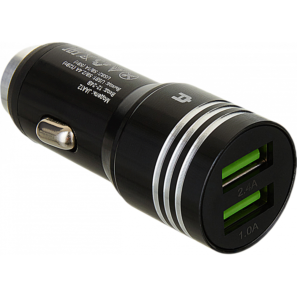 

Автомобильное зарядное устройство Alteracs JAA12, 2xUSB, 2.4А, 12 Вт, черный (JAA12 black), JAA12