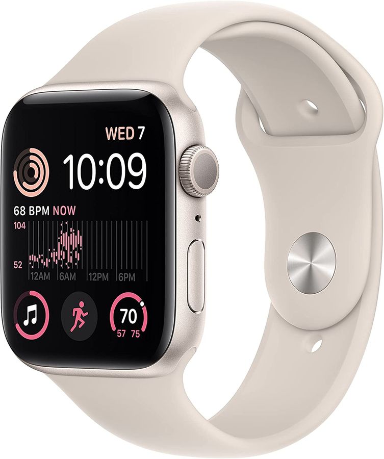 

Смарт-часы APPLE Watch SE 2022 A2723, 44mm, S/M, 1.73" OLED LTPO, сияющая звезда (MNTD3LL/A), Watch SE 2022 A2723, 44mm, S/M