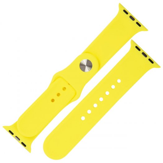 

Ремешок mObility для Apple Watch, 38-40 мм, (S3/S4/S5 SE/S6) силиконовый, силикон, яркий желтый (УТ000027891)