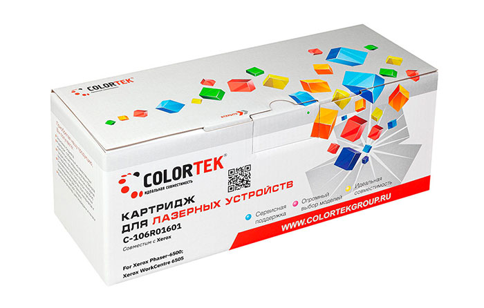 

Картридж Colortek 106R01601 для Xerox 6500/WC6505 (2500стр), голубой (СТ-106R01601)