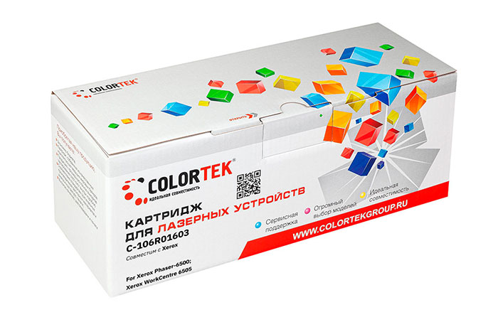 

Картридж Colortek 106R01603 для Xerox 6500/WC6505 (2500стр), желтый (СТ-106R01603)