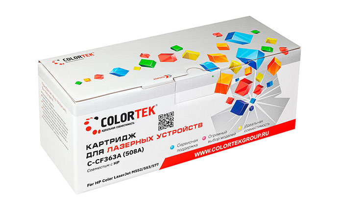 

Картридж Colortek CF363A (508A) пурпурный (СТ-CF363A), Черный