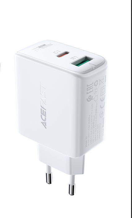 

Сетевое зарядное устройство Acefast A5 32Вт, USB, USB type-C, Quick Charge, PD, 2.4A, белый (AF-A5-WH), A5