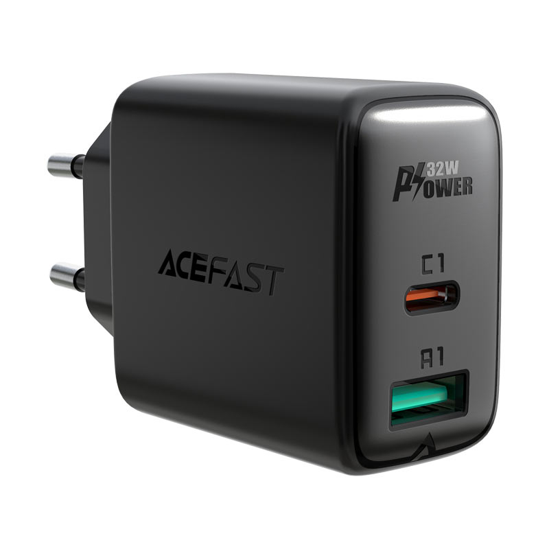 

Сетевое зарядное устройство Acefast A5 32Вт, USB, USB type-C, Quick Charge, PD, 2.4A, черный (AF-A5-BK), A5