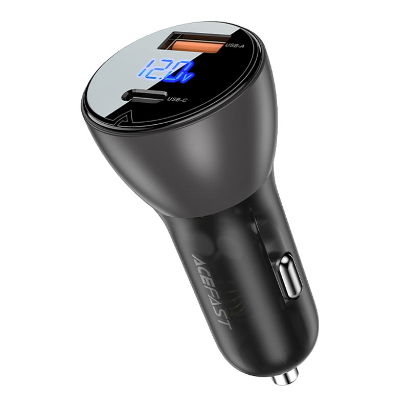 

Автомобильное зарядное устройство Acefast B6, USB, 1xUSB Type C, 3A, 63Вт, QC, PD, черный (AF-B6-TBK), B6