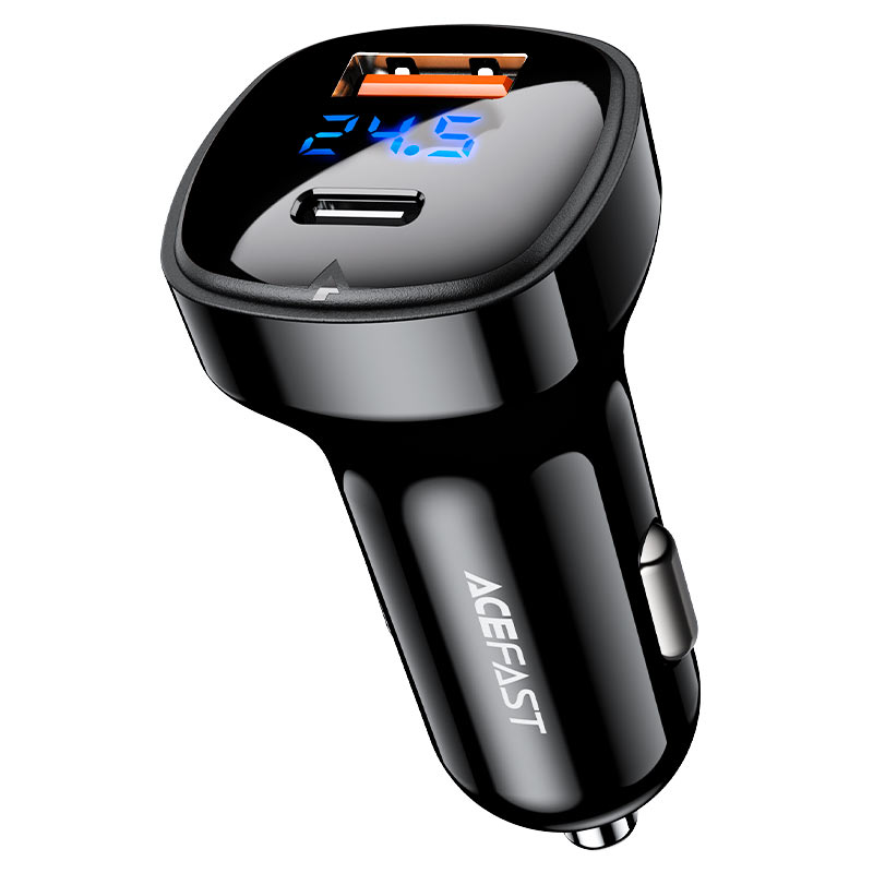 

Автомобильное зарядное устройство Acefast B4, USB, 1xUSB Type C, 3А, 66 Вт, QC, PD, черный (AF-B4-BK), B4