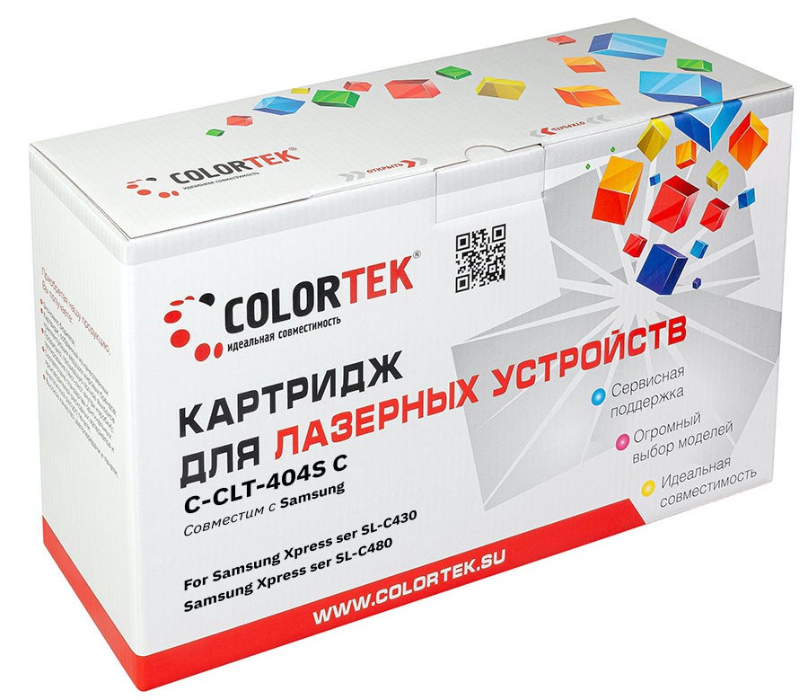 

Картридж Colortek CLT-404S для Samsung, голубой (СТ-CLT-404S)