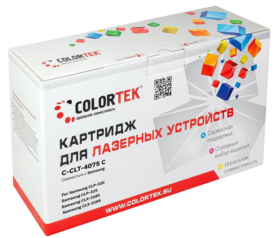 

Картридж Colortek CLT-407S для Samsung, голубой (СТ-CLT-407S)