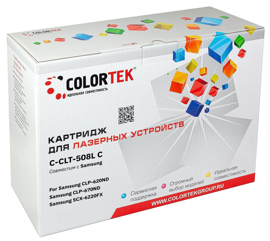 

Картридж Colortek CLT-508L для Samsung, голубой (СТ-CLT-508L)