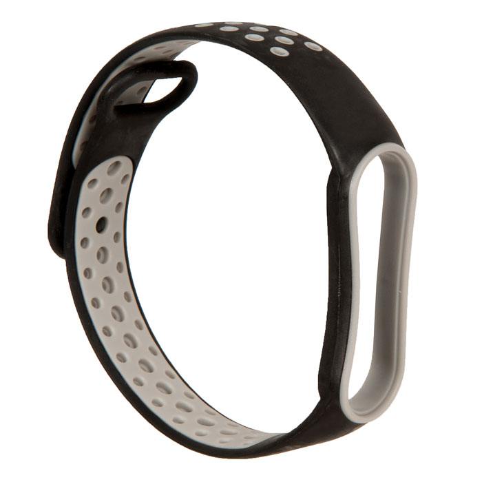 

Ремешок для Xiaomi Mi Band 5, на кнопке, черный/серый (2000000041100)