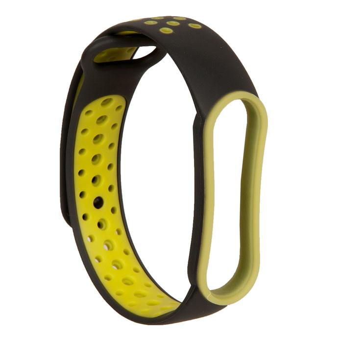 

Ремешок для Xiaomi Mi Band 5, на кнопке, черный/жёлтый (2000000041087)