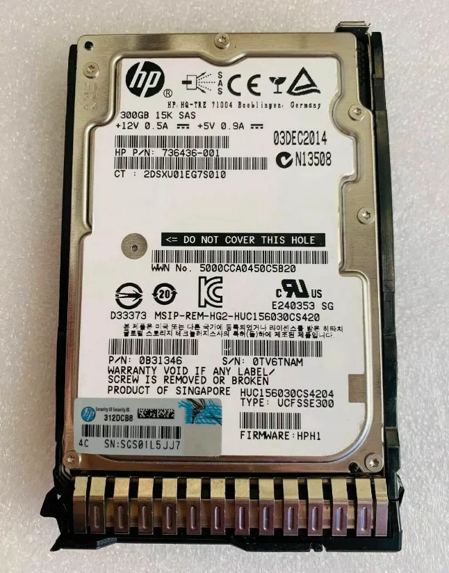 

Жесткий диск (HDD) HPE 300Gb, 2.5", 15K, SAS 12Gb/s (862125R-001)