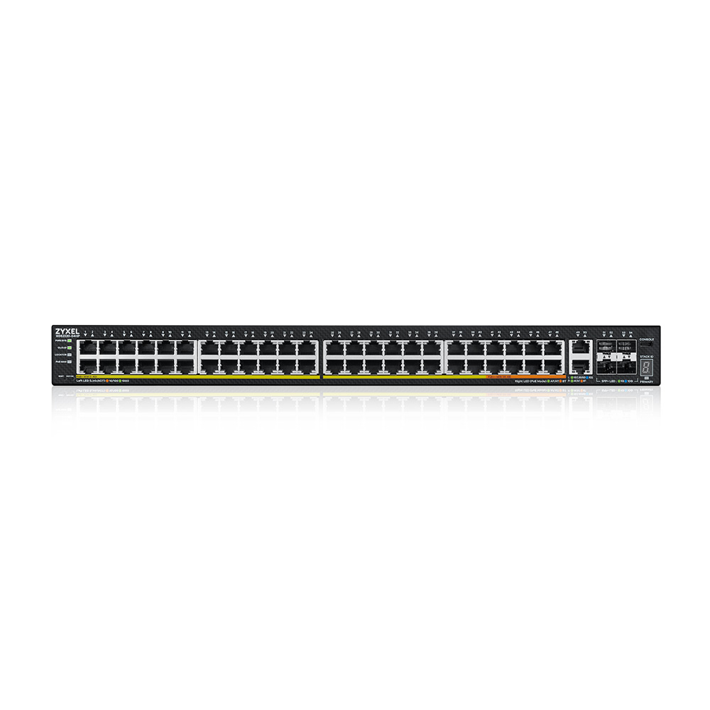 

Коммутатор ZYXEL NebulaFlex Pro XGS2220-54HP, управляемый, кол-во портов: 50x1 Гбит/с, кол-во SFP/uplink: SFP+ 4x10 Гбит/с, установка в стойку, PoE: 50x60Вт (макс. 600Вт) (XGS2220-54HP-EU0101F), XGS2220-54HP