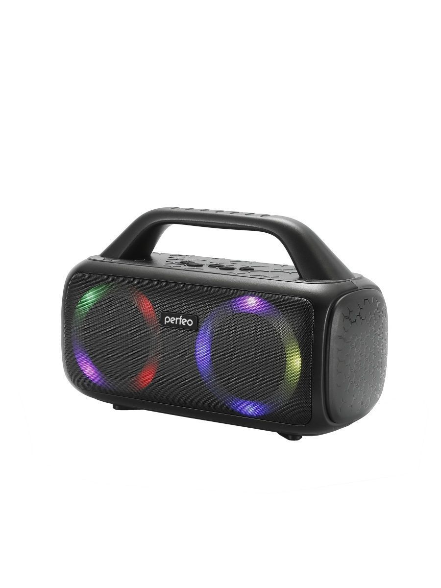 

Акустика портативная Perfeo HEXAGON, 50 Вт, FM, AUX, USB, microSD, Bluetooth, подсветка, черный (PF_D0050), HEXAGON