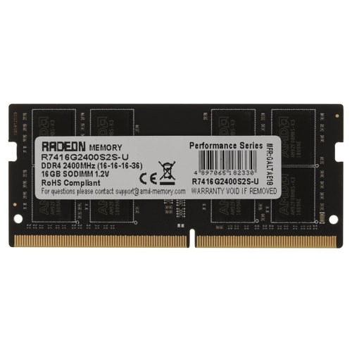Память DDR4 SODIMM 16Gb, 2400MHz AMD (R7416G2400S2S-U)