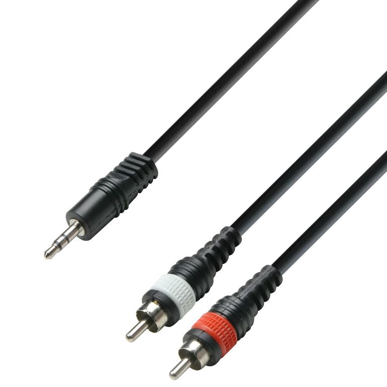 

Кабель Jack 3.5mm(M)-2xRCA(M), экранированный, 3 м, черный Adam Hall (K3YWCC0300)