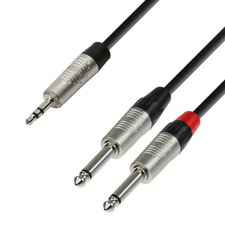 

Кабель Jack 3.5mm(M)-2xJack 6.3mm(M), экранированный, 3 м, черный Adam Hall (K4YWPP0300), 0