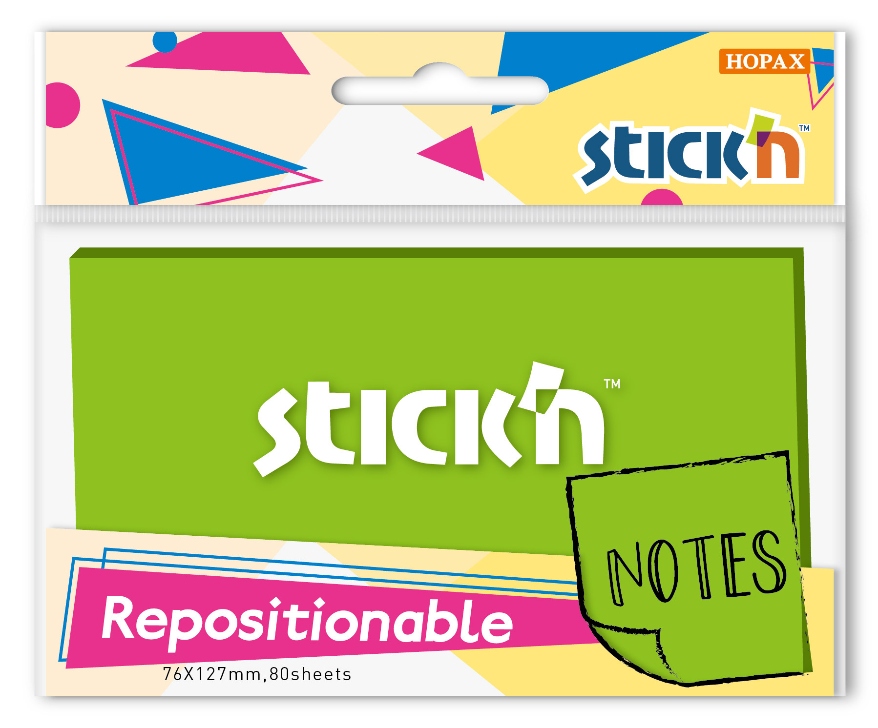 

Блок самоклеящийся (стикеры) STICK`N, 80 листов, зеленый неон (27080)