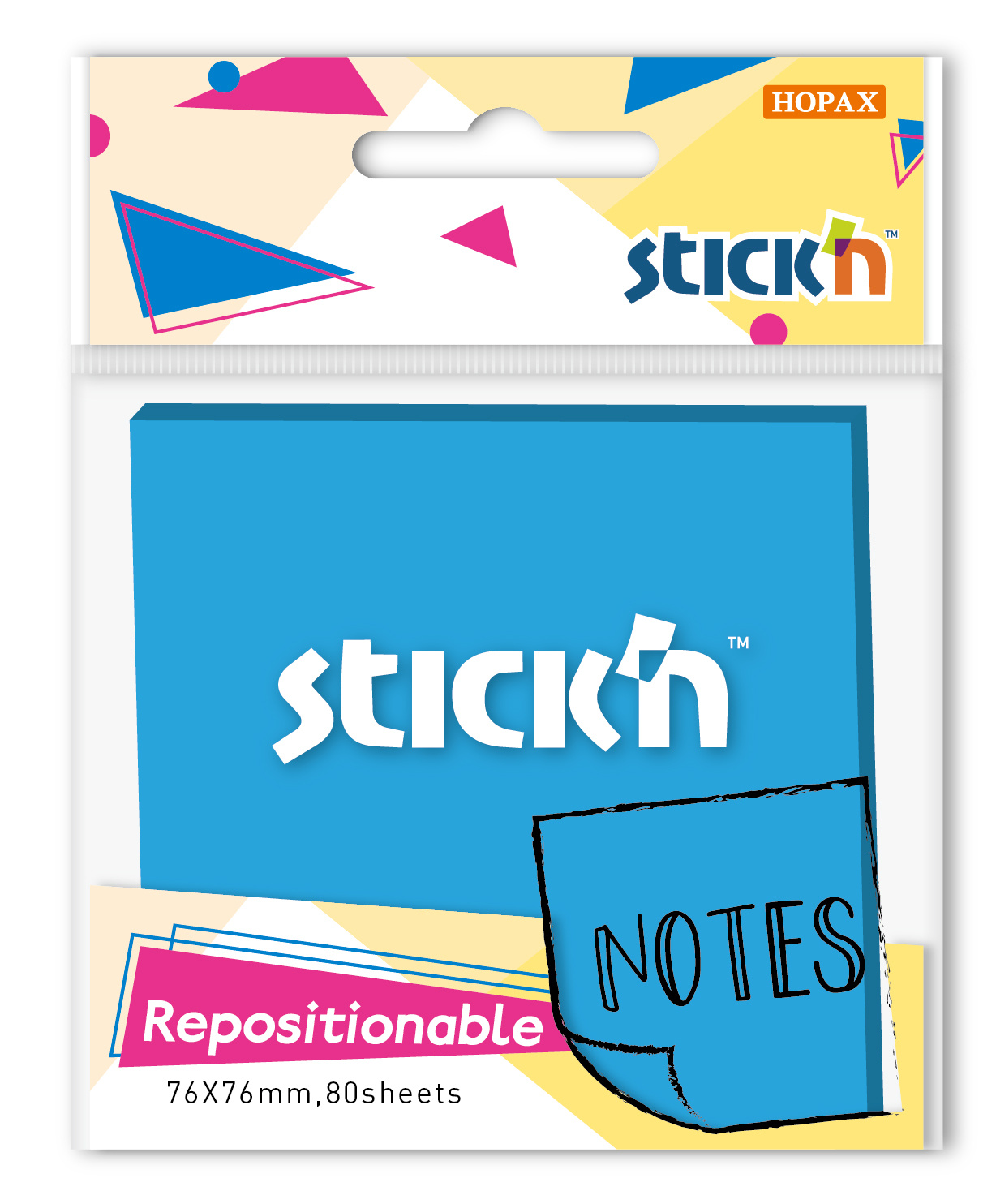 

Блок самоклеящийся (стикеры) STICK`N, 80 листов, синий неон (27073)