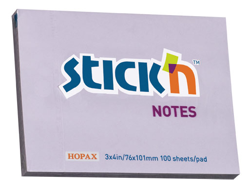 

Блок самоклеящийся (стикеры) STICK`N, 100 листов, пастельный, сиреневый (21404)