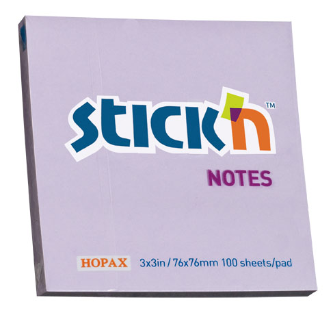 

Блок самоклеящийся (стикеры) STICK`N, 100 листов, пастельный, сиреневый (21403)