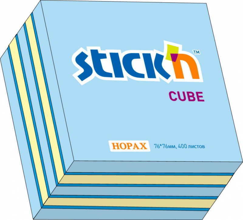 

Блок самоклеящийся (стикеры) STICK`N, 400 листов, голубой (21340)