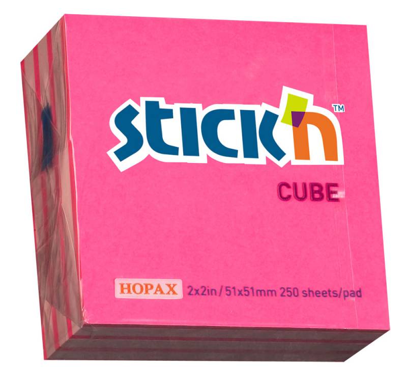 

Блок самоклеящийся (стикеры) STICK`N, 250 листов, розовый (21338)