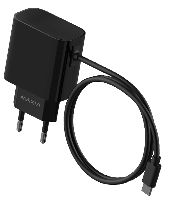 Сетевое зарядное устройство Maxvi CHL-240M 12Вт, microUSB, 2.4A, черный, встроенный micro USB