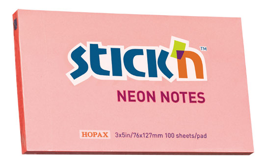 

Блок самоклеящийся (стикеры) STICK`N, 100 листов, неоновый, розовый (21170)