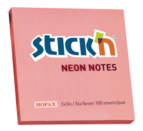 

Блок самоклеящийся (стикеры) STICK`N, 100 листов, неоновый, розовый (21166)