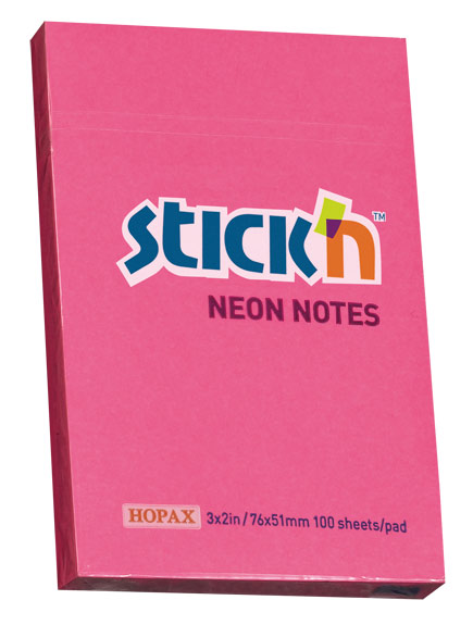 

Блок самоклеящийся (стикеры) STICK`N, 100 листов, неоновый, малиновый (21161)