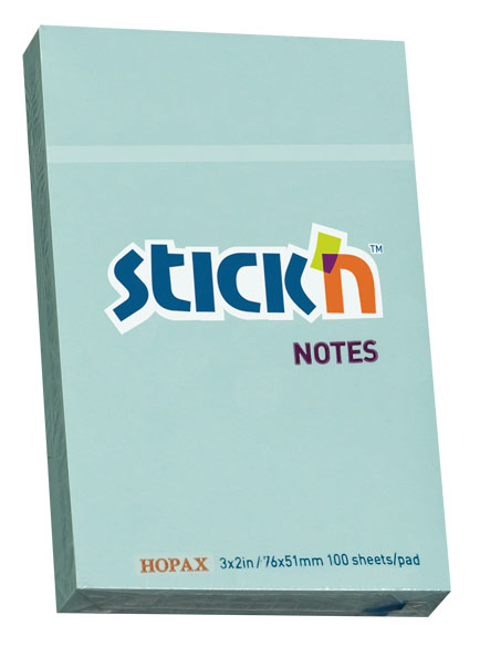 

Блок самоклеящийся (стикеры) STICK`N, 100 листов, пастельный, голубой (21146)