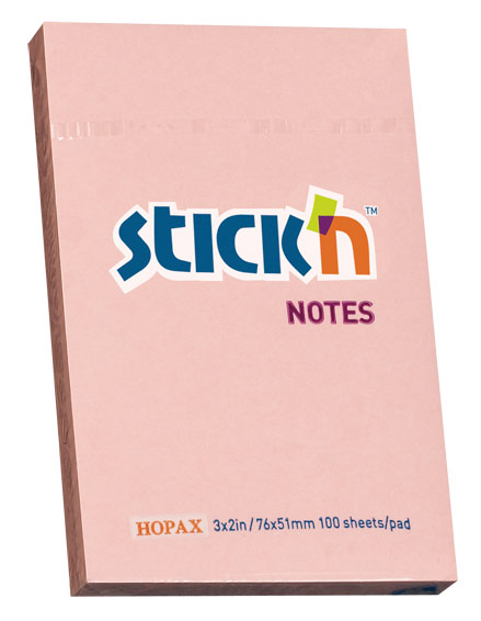 

Блок самоклеящийся (стикеры) STICK`N, 100 листов, пастельный, розовый (21145)