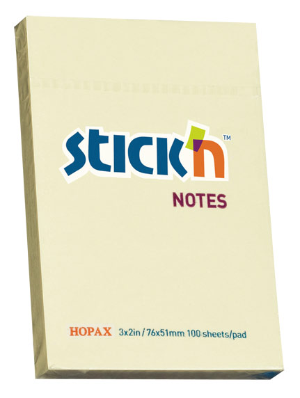 

Блок самоклеящийся (стикеры) STICK`N, 100 листов, пастельный, желтый (21006)