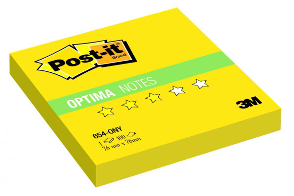 

Блок самоклеящийся (стикеры) Post-it 7.6 см x 7.6 см, 100 листов, неоновый, желтый (7100041122)
