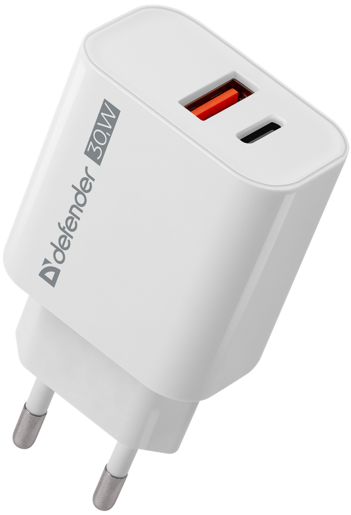 

Сетевое зарядное устройство Defender UPA-130 30Вт, USB, USB type-C, Quick Charge, PD, 3A, белый (83674), UPA-130