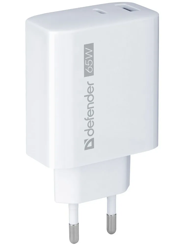 

Сетевое зарядное устройство Defender UPA-165 65Вт, USB, USB type-C, Quick Charge, PD, 3A, белый (83582), UPA-165