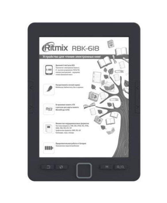 Электронная книга Ritmix RBK-618, 6", 4Gb, черный