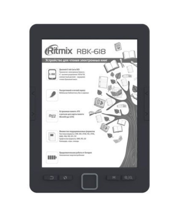 

Электронная книга Ritmix RBK-618, 6" 758x1024 E-Ink Carta, 4Gb, черный (RBK-618), RBK-618