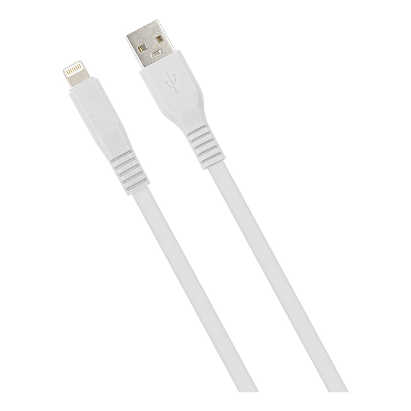 

Кабель USB-Lightning 8-pin, плоский, быстрая зарядка, 3A 2 м, белый MB mObility (УТ000027533)