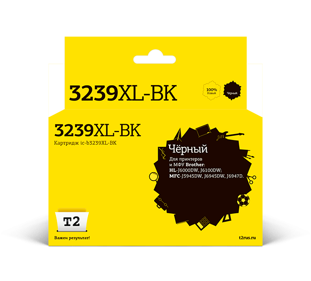 

Картридж струйный T2 IC-B3239XL-BK (LC-3239XLBK), черный, совместимый, 6000 страниц, для Brother HL-J6000DW/J6100DW/MFC-J5945DW/J6945DW/J6947D