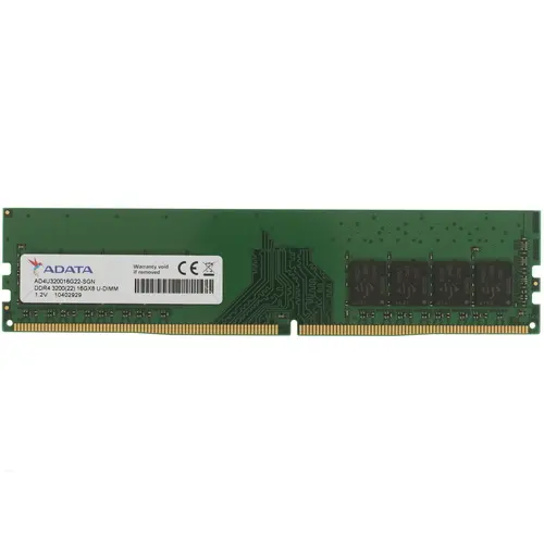 

Память DDR4 DIMM 16Gb, 3200MHz, CL22, 1.2 В, ADATA, Premier (AD4U320016G22-SGN)