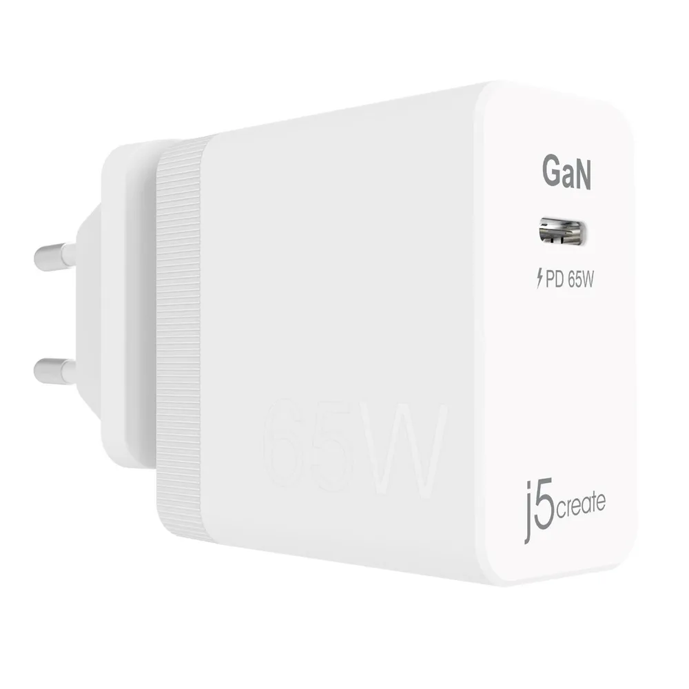 Сетевое зарядное устройство j5create 65Вт, USB type-C, PD, 3A, белый (JUP1365)