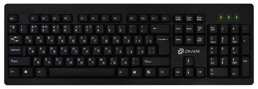 Клавиатура Oklick 95KW, USB, черный