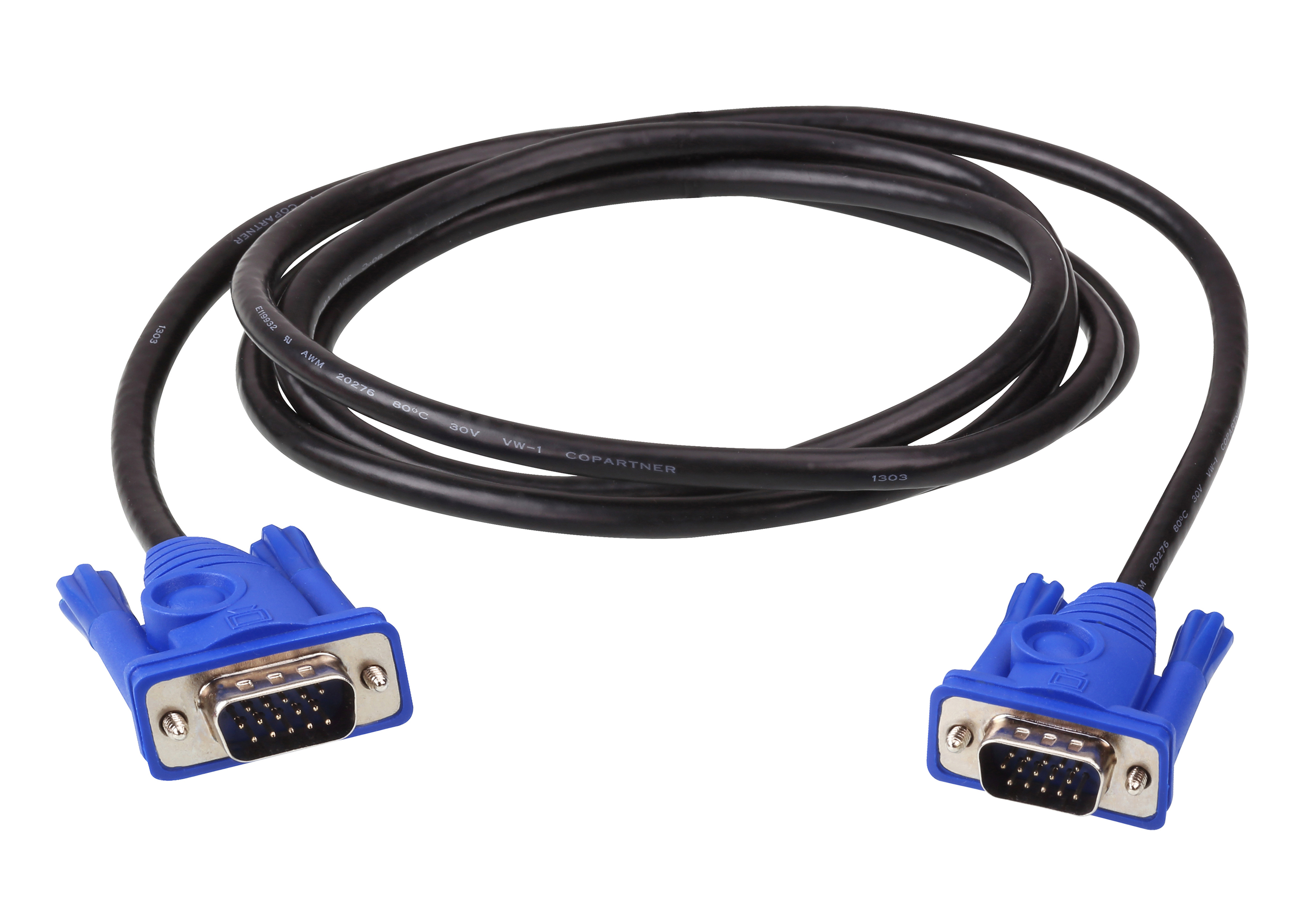 Кабель VGA(15M)-VGA(15M), 1.8 м, черный BaseTech (BT-VGA-VGA-1.8M-BK)