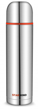 Термос Starwind 20-1200, 1.2 л, корпус нержавеющая сталь/колба нержавеющая сталь, серебристый (20-1200)