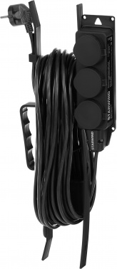 Удлинитель на рамке Starwind Морозостойкий кабель ST-PS3.20/FRB-16, 3-розетки, 20м, черный (ST-PS3.20/FRB-16)
